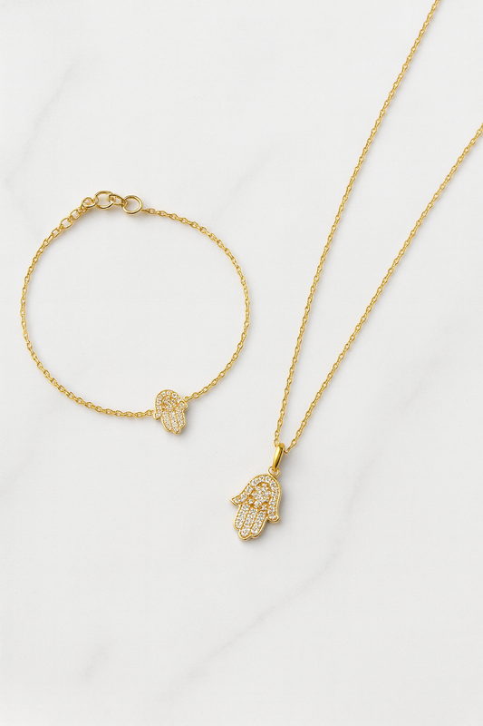 Parure Della Protezione Mano di Fatima Oro 18K
