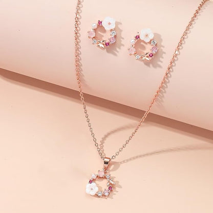 Parure Collana più Orecchini Fiori d'Amore