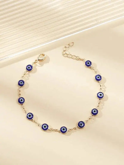Bracciali in acciaio inossidabile occhio turco con strass di lusso per le donne braccialetto malocchio placcato oro 18 carati regali di gioielli impermeabili 36 Bracciali in acciaio inossidabile occhio turco con strass di lusso per le donne braccialetto malocchio placcato oro 18 carati regali di gioielli impermeabili 36
