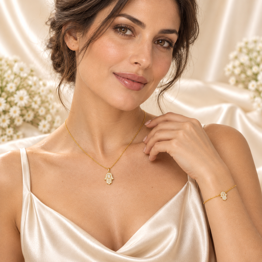 Parure Protection Main de Fatma Or 18K