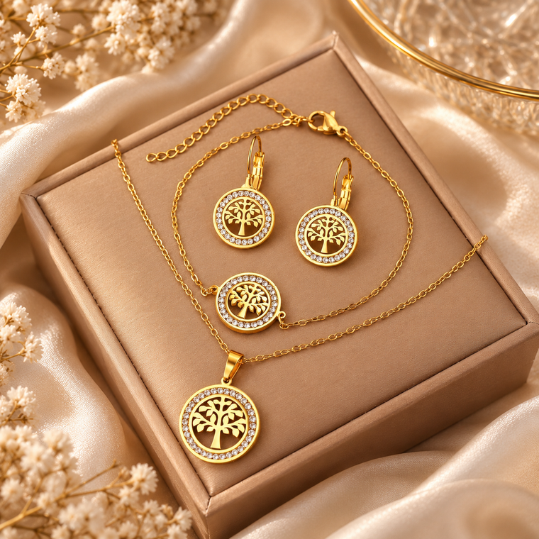 Parure Ricchezza e Prosperità Placcata Oro 18K