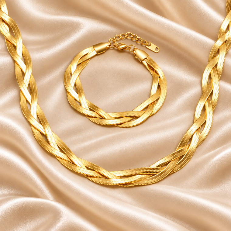 Collana Tripla Elegance con Bracciale