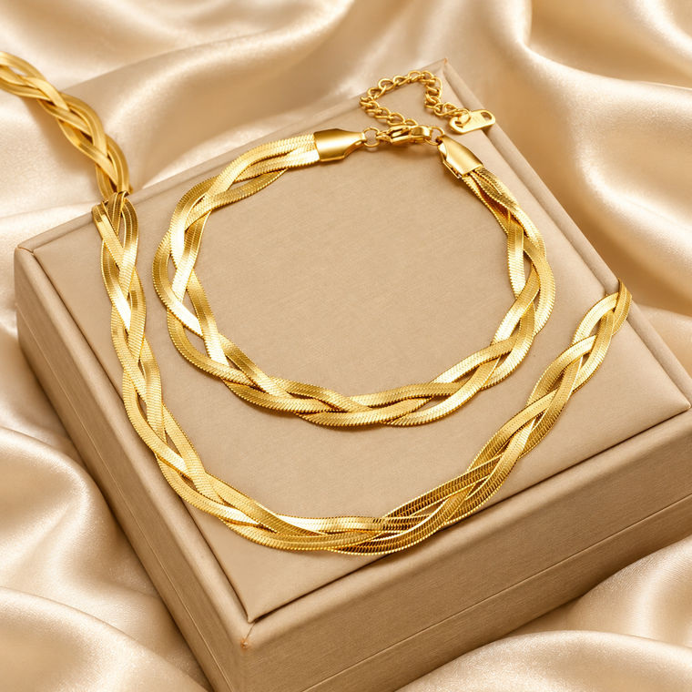Collana Tripla Elegance con Bracciale