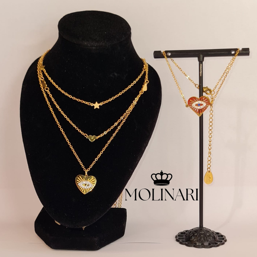 Collana Tripla Protezione e IN REGALO Bracciale Occhio Greco - MOLINARI GIOIELLI