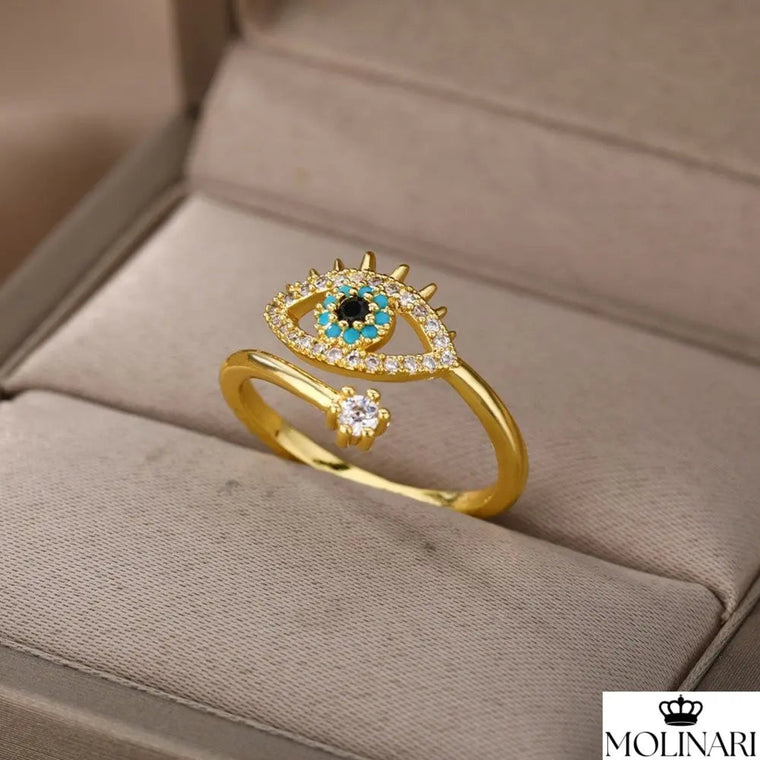 Anello Occhio Greco Regolabile in Argento S925