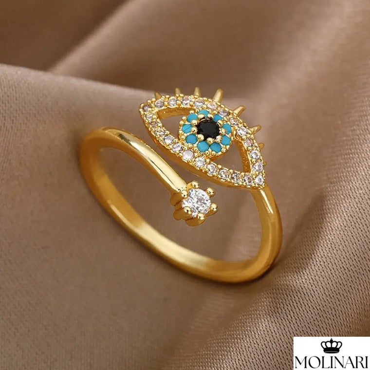Anello Occhio Greco Regolabile in Argento S925
