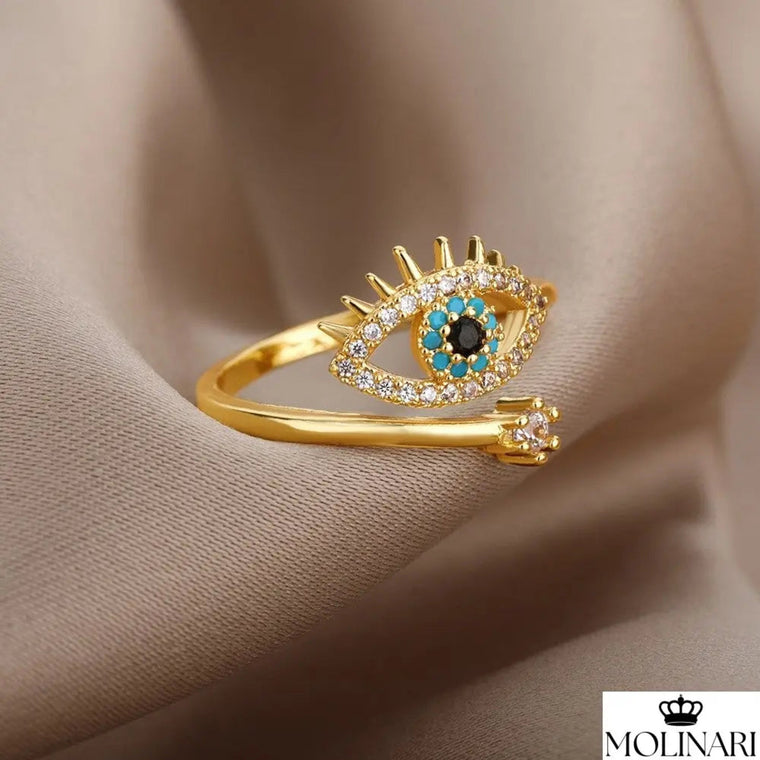 Anello Occhio Greco Regolabile in Argento S925