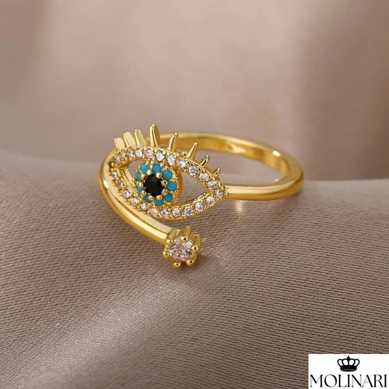 Anello Occhio Greco Regolabile in Argento S925
