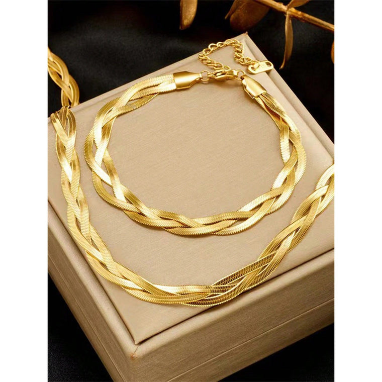 Collana Tripla Elegance con Bracciale